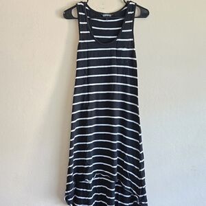 Express Sleeveless Black and White Striped High Low Midi Dress Size Large